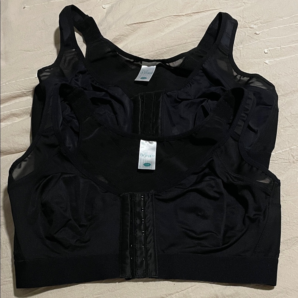 NEW 2 bras - Black compression surgical bra size L36